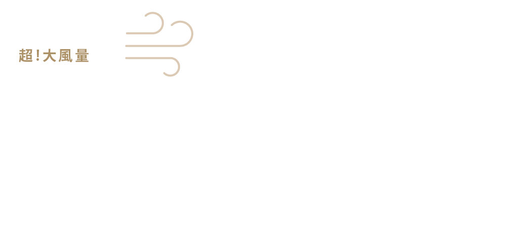 POINT_01 超!大風量 乾かす時間を最大 約50%短縮
