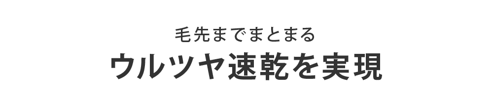 毛先までまとまるウルツヤ速乾を実現