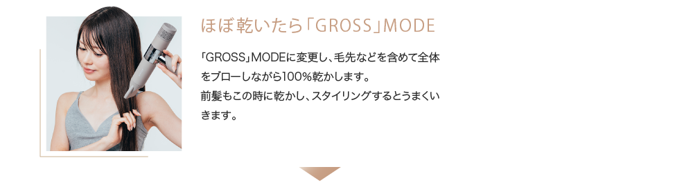 ほぼ乾いたら「GROSS」MODE