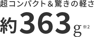 超コンパクト＆驚きの軽さ約348g*2